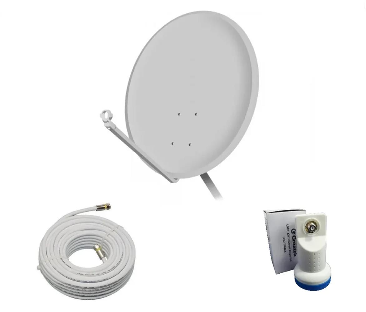Antena Century Kit Ku 60cm +lnbf Ku Simples+kit Cabo C/ Cone