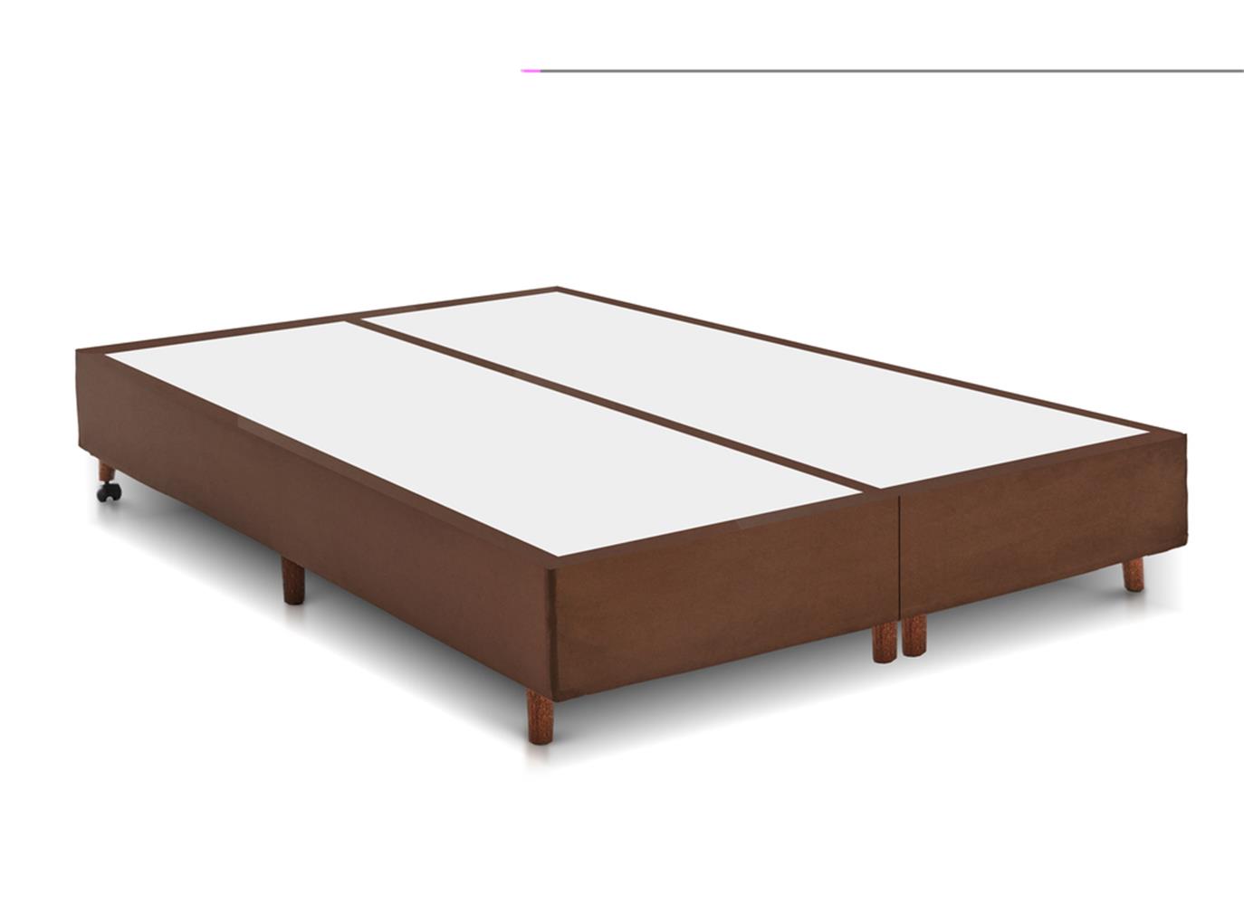 Base Box Casal Universal Gazin com Suede Lisa - A27cm, 96x203cm, Marrom