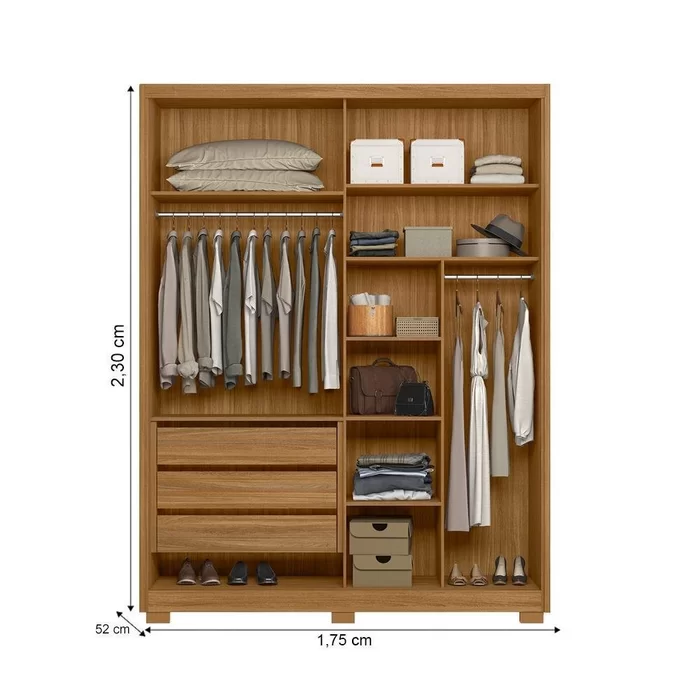 Imagem do produto Roupeiro Moval Colorado Pt Correr C Esp Freijo/off/w 2.30 X 1,76 X0,52