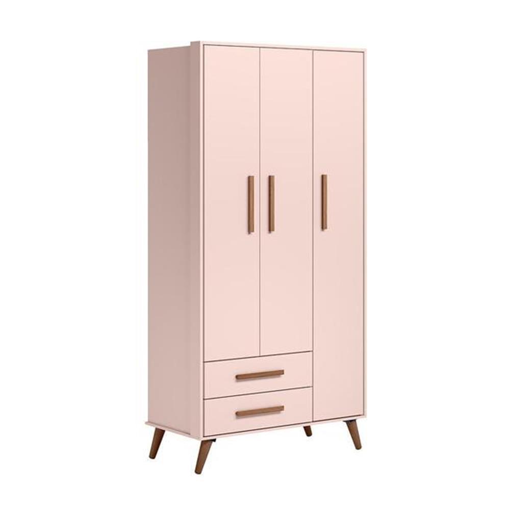 Roupeiro Qmovi 3 Pts /2gv Q Encanto Retro Rosa/acetinado