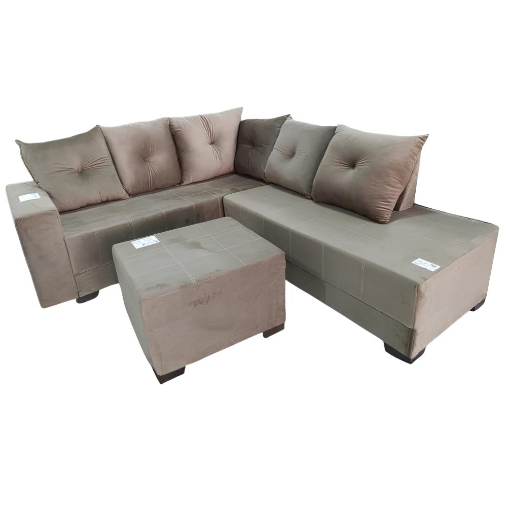 Imagem do produto Sofa Topazio Te-191 3+2 Lug. C/chaise + Puff Veludo Castor