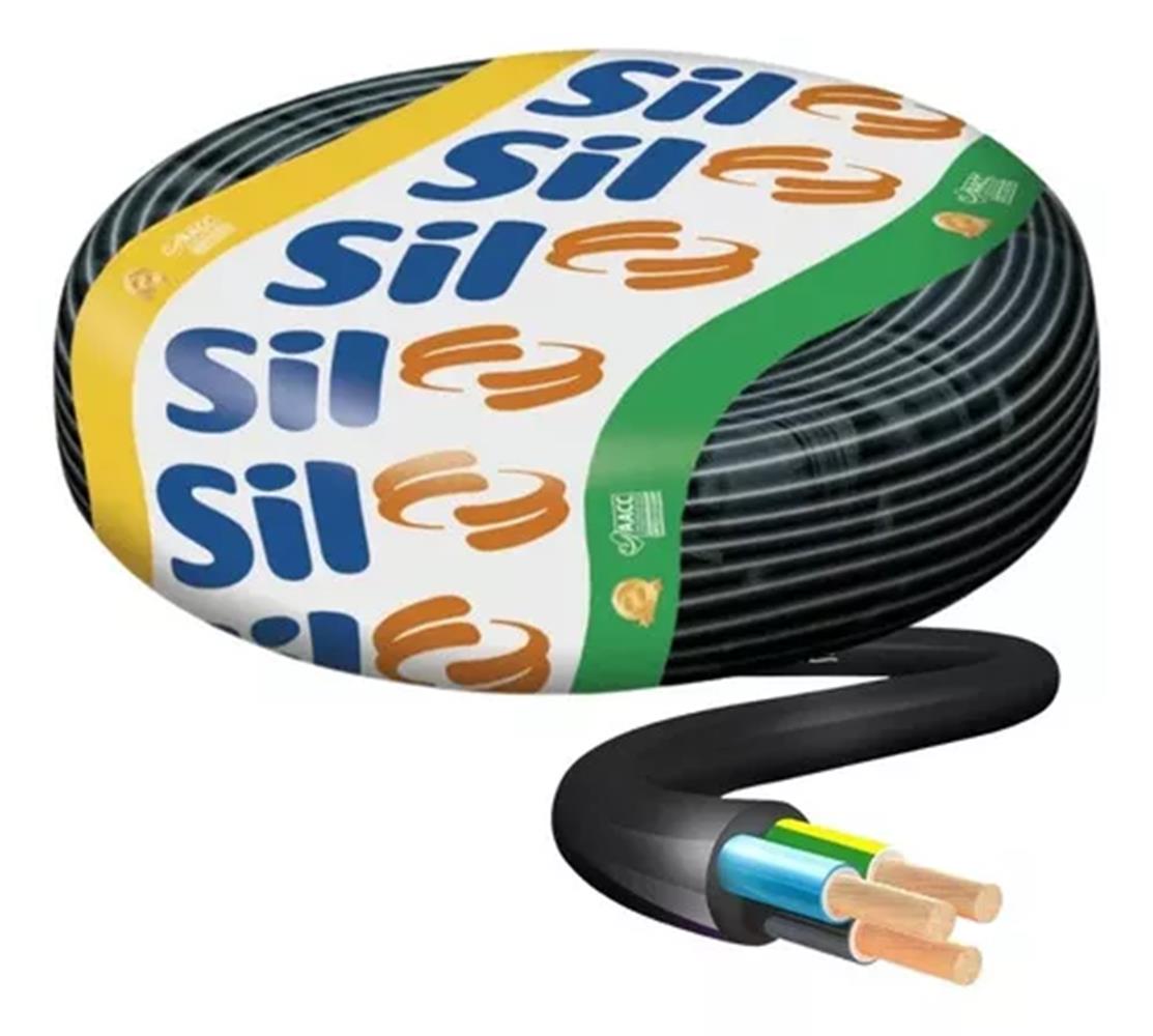 Fio Cabo Sil Flex Silnax 1kv Pp 4 X 4,0mm Preto