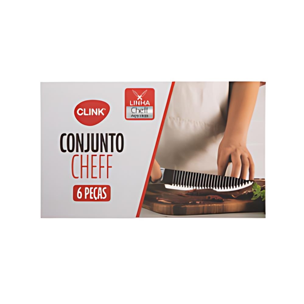 Imagem do produto Kit Facas Clink 6 Pcs Aço Inox e Plastico Pp 33,5cm X 3,8cm X 1,3cm