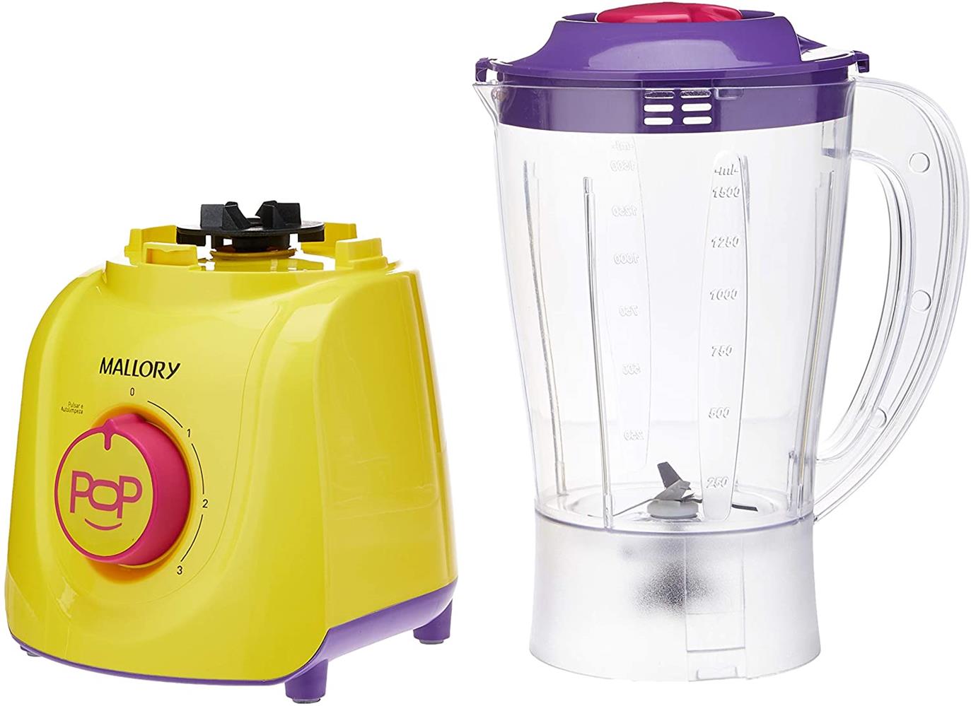 Imagem do produto Liquidificador Mallory Tornado Pop 1 Amarelo 220v