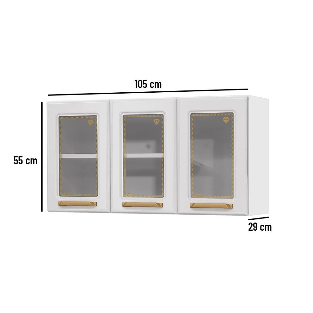 Imagem do produto Armario Telasul Triplo Medio 3p C/v Diamante New Branco