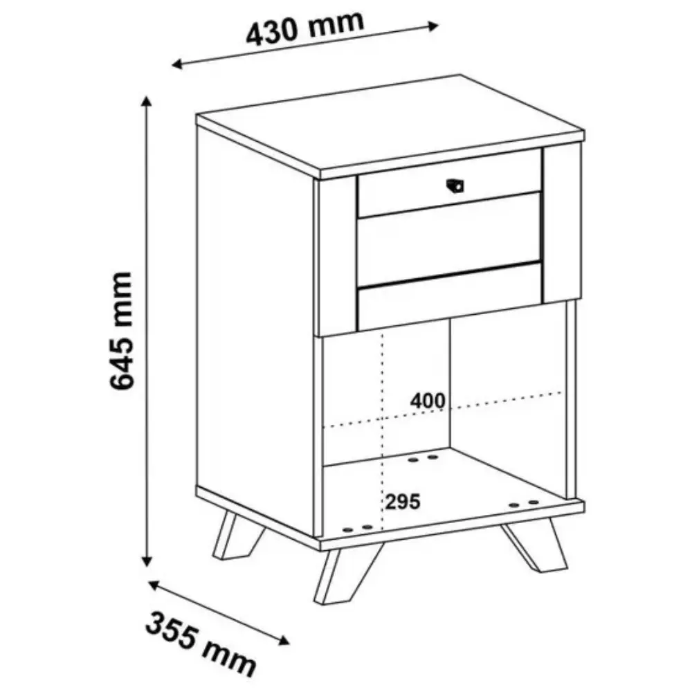 Imagem do produto Mesa Apoio Artely Trama Cor Carvalho
