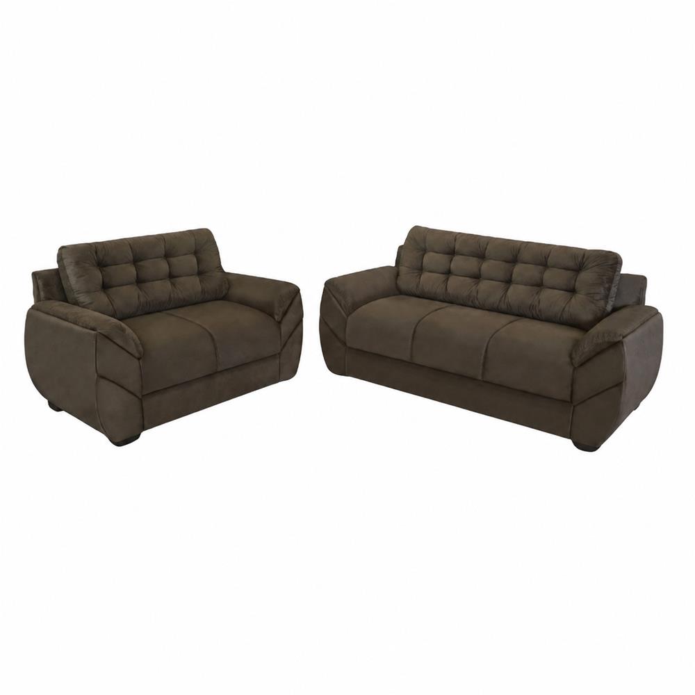Sofa Topazio Te-213 3+2 Lug Veludo Tabaco