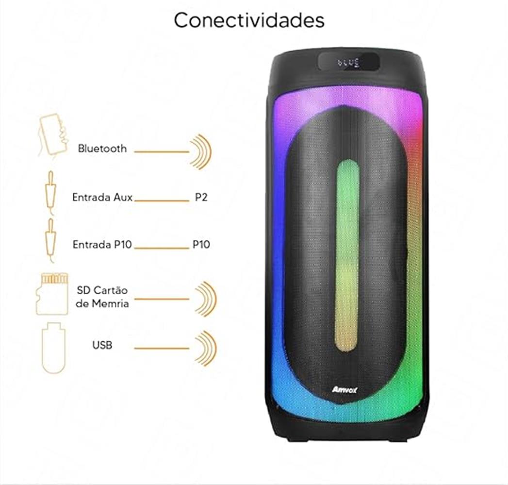 Imagem do produto Caixa de Som Amvox 1600w Aca 1601 Festa Ii