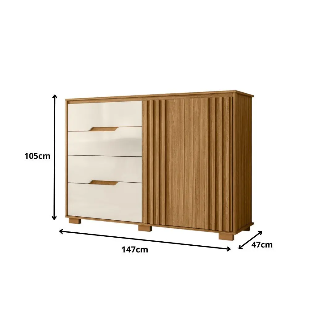 Imagem do produto COMODA MOVAL TEXAS 049032 FREIJO/OFF W