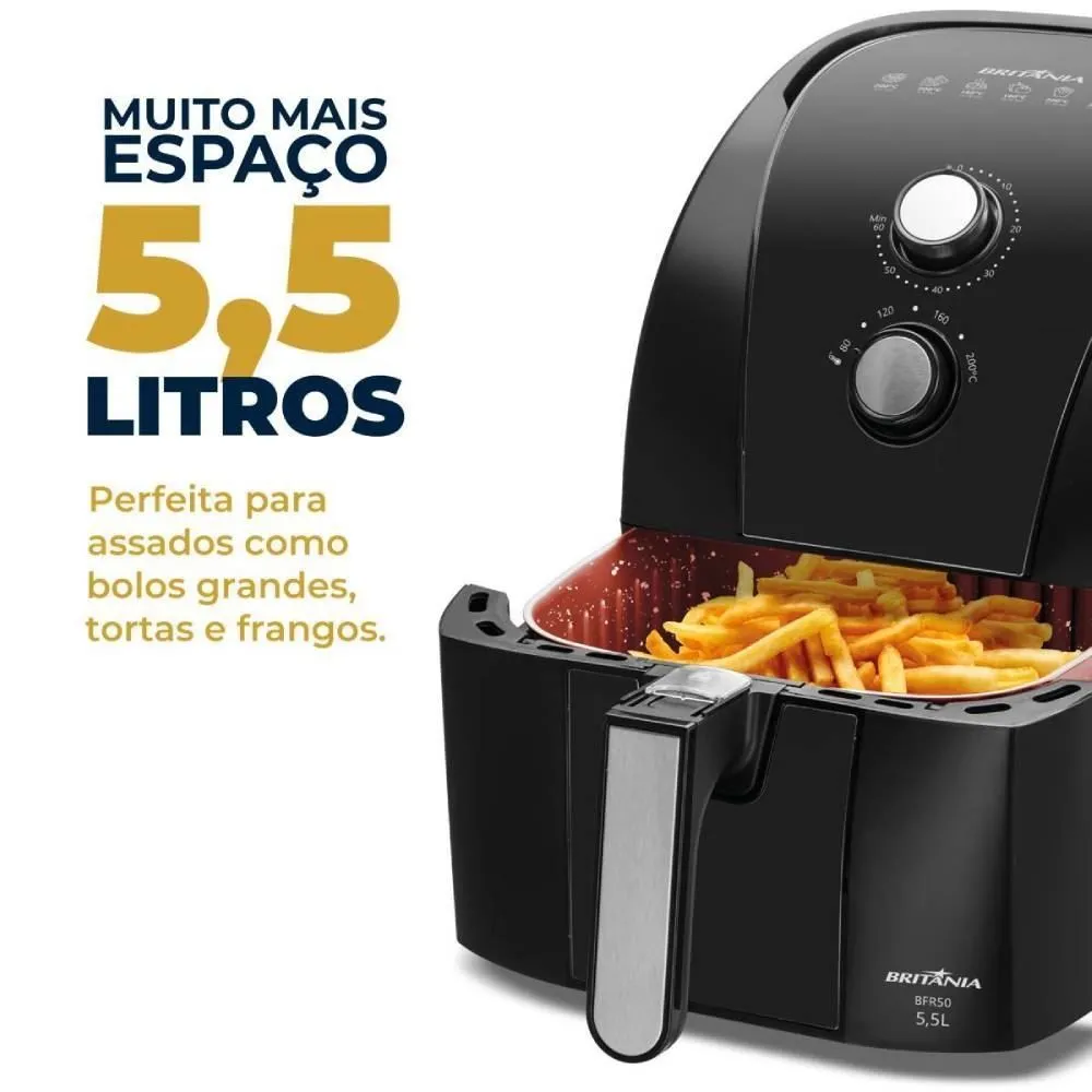Imagem do produto Fritadeira Britania Air Fryer 5,5L BFR50 220V