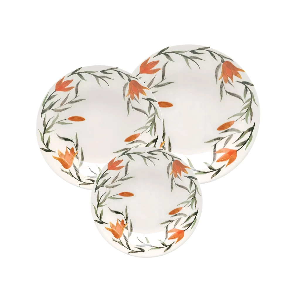 Aparelho de Jantar/Lanche Oxford Lírios 12 Peças - AMD8-5410