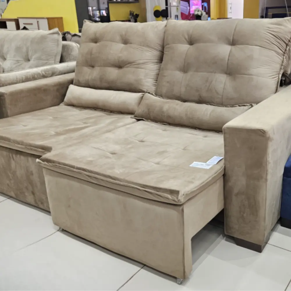 Imagem do produto Sofa Topazio TE-225 Retrátil e Reclinável Tec. Veludo Castor