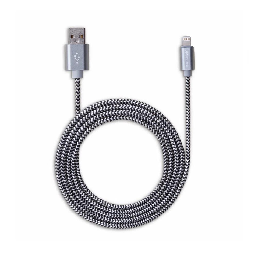 Imagem do produto Cabo Multilaser Iphone Wi343 Lighthing Macho e Usb 1,5m