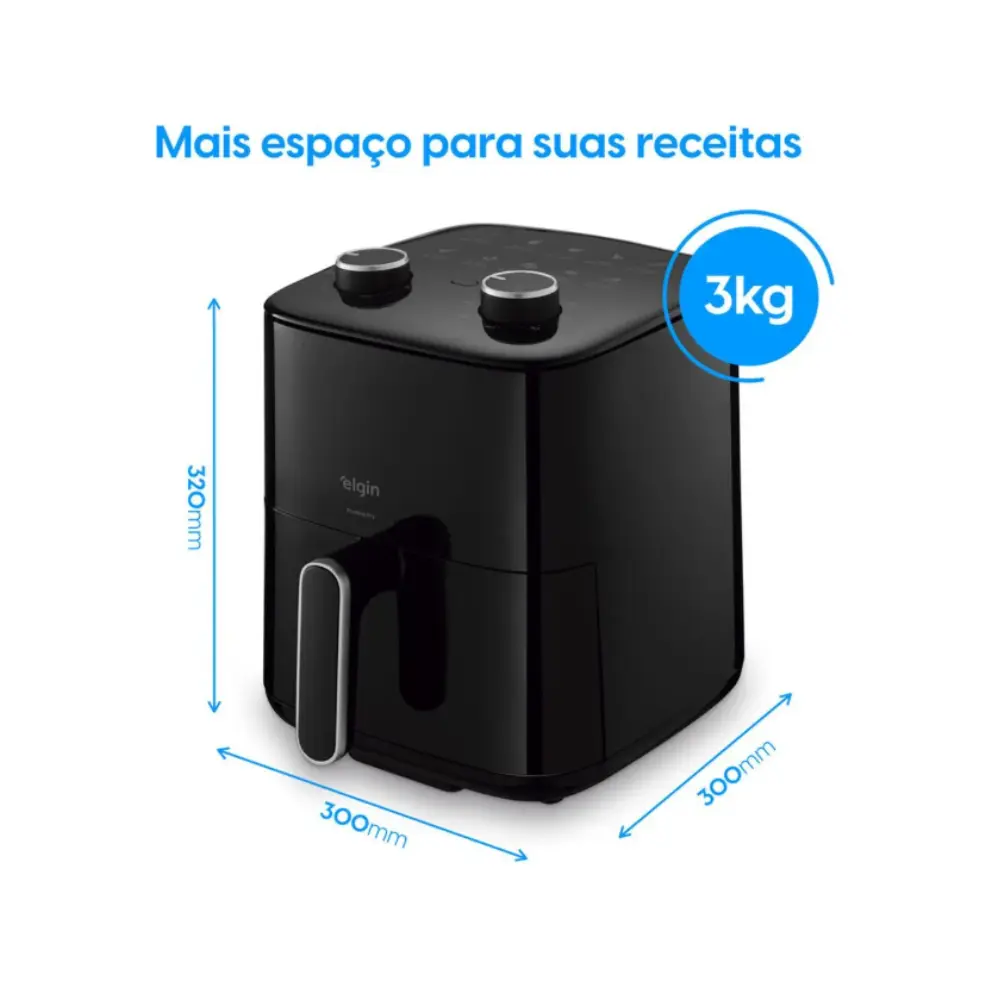 Imagem do produto Fritadeira Elgin Air Fryer 3,7L Prática Fry Preta 220V