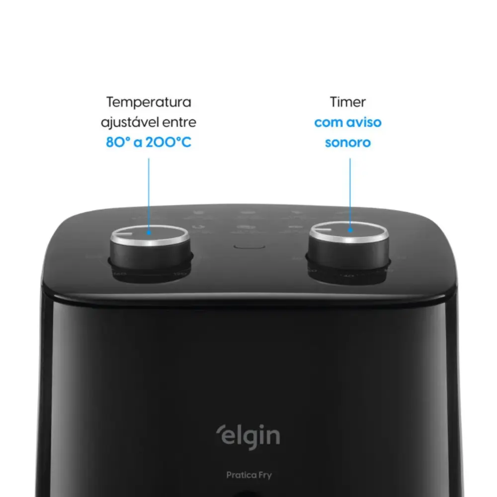 Imagem do produto Fritadeira Elgin Air Fryer 3,7L Prática Fry Preta 220V