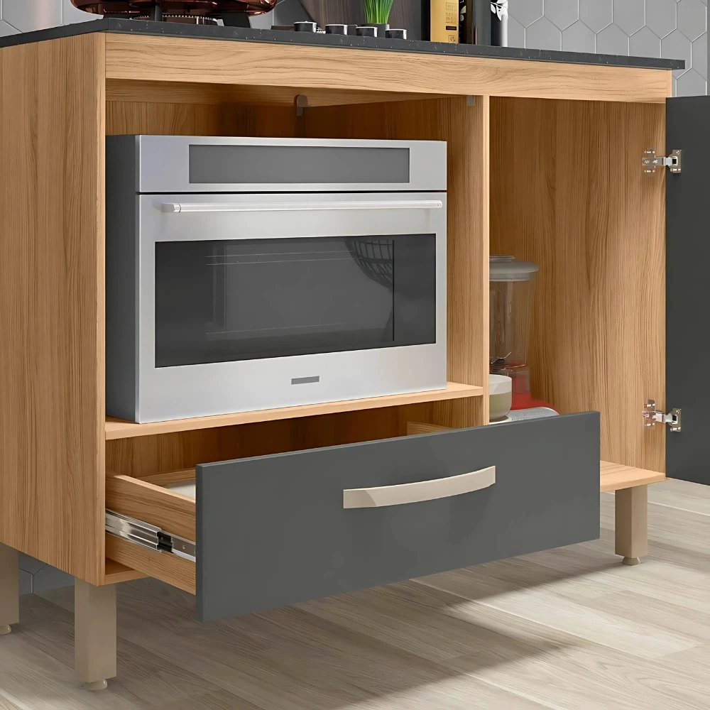 Imagem do produto Balcao Nicioli para Cooktop Fit - Freijo/Chumbo Pta Fechada