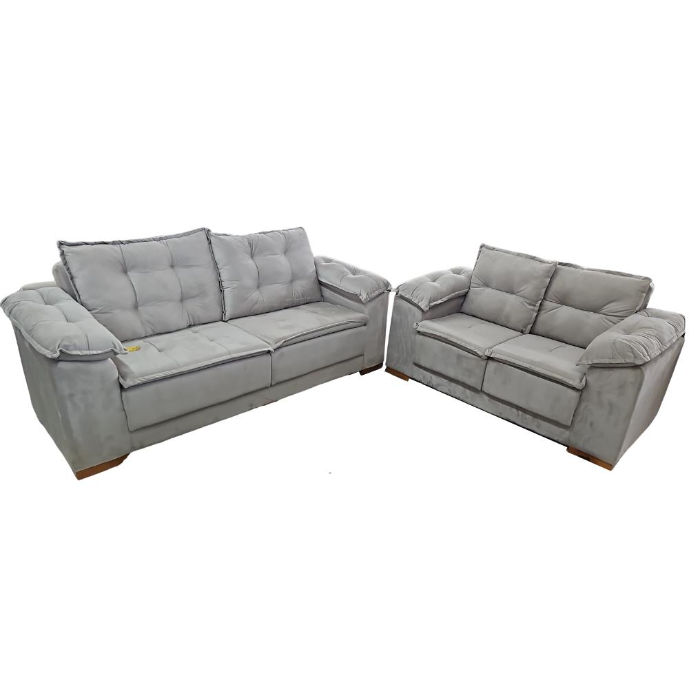 Sofa JW Napoles 2/3 Lugares em Veludo Castor T04