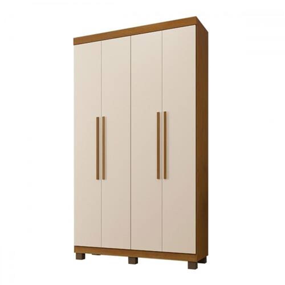 Roupeiro Topazio Jeu 4pt C/Espelho Interno Cinan Off White
