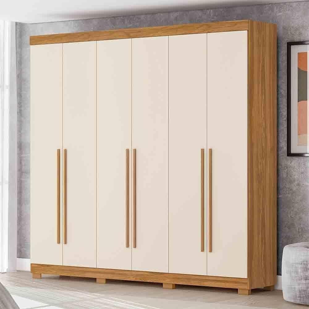 Imagem do produto Roupeiro Topazio Jeu 6pt C/Espelho Interno Cinan Off White