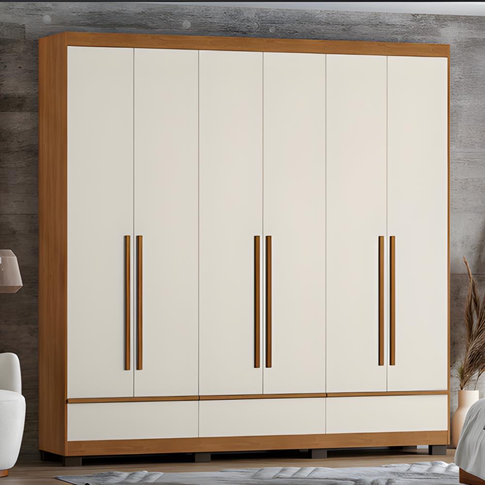 Imagem do produto Roupeiro Topazio Joas 6 Pt C/Esp Interno Cinan/Off White