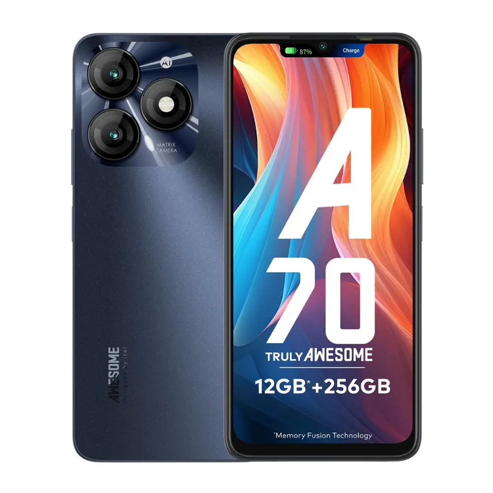 Imagem do produto Celular Realme Itel A70 256GB 12GB RAM Starlish Black A665L
