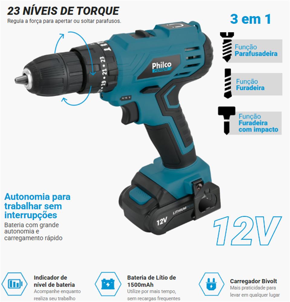 Imagem do produto Parafusadeira Britania PPF120MF