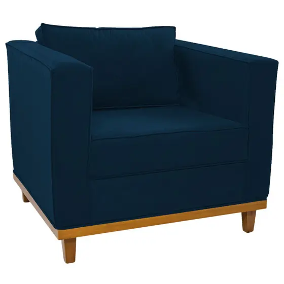 Poltrona JW Europa Premium Veludo Azul Navy T07