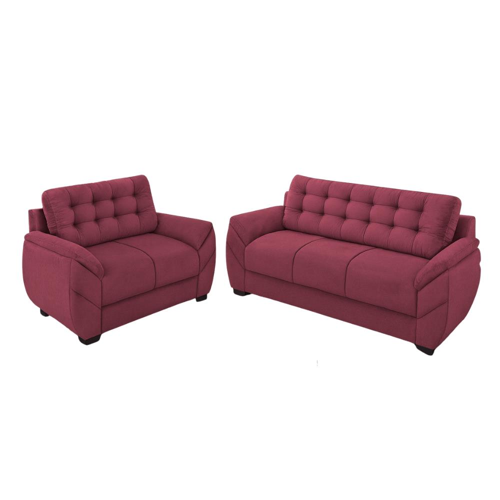 Sofa Topazio TE-213 3+2 Lugares Veludo Vinho