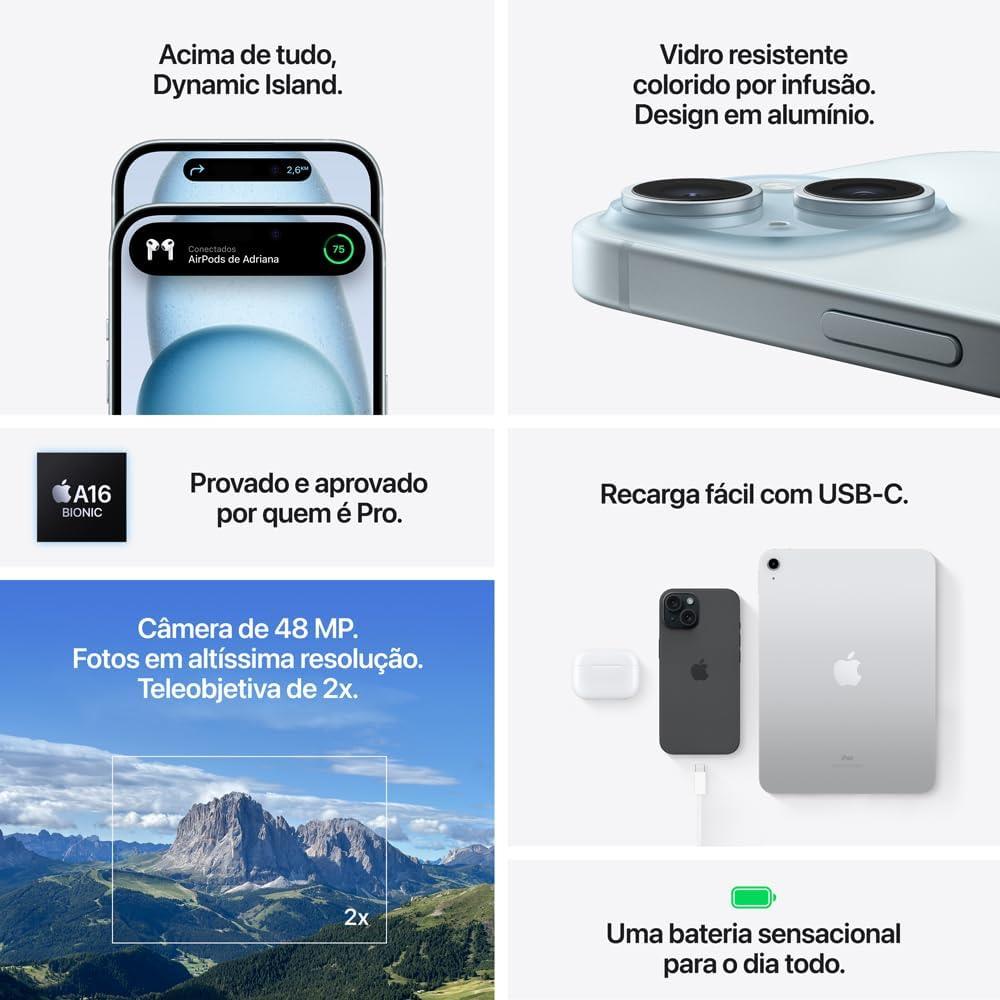 Imagem do produto Celular iPhone 15 128GB Azul